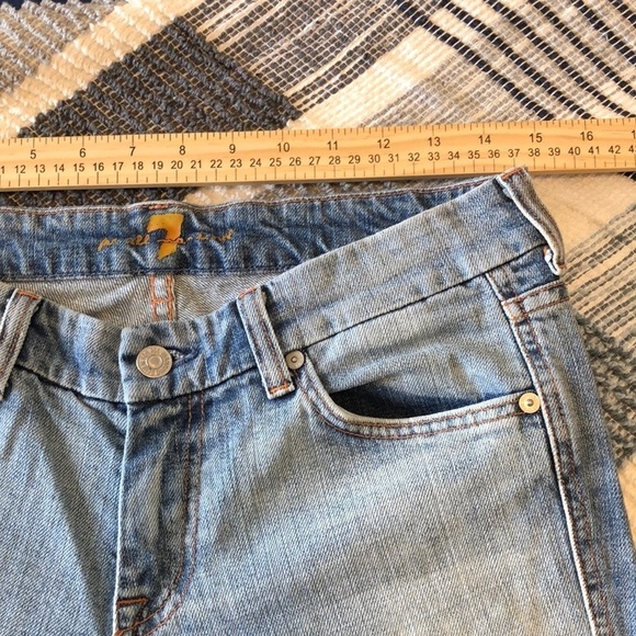 7 For All Mankind Womens Jeans Sz 29 Fit & Flare Cropped Western Mid Rise Casual - Picture 3 of 9